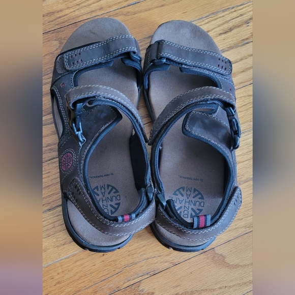 Dunham Nolan Adjustable Sandal size 10D Mens Brown And Red Like New. Only Tried - Picture 1 of 6